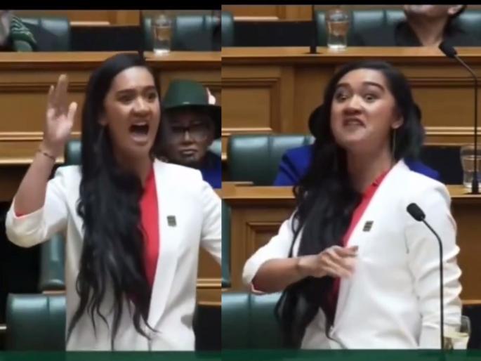 'Kantara' like dance in New Zealand's female MP Hana-Rawhiti Maipi-Clarke; Speech given by dancing, Video... | न्यूझीलंडच्या महिला खासदारात 'कांतारा' संचारला; नाचत दिले भाषण, Video...