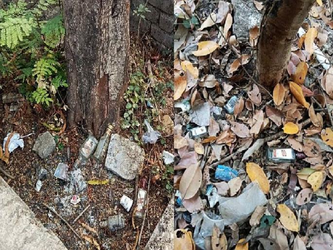 A government office premises becomes liquor den, bottles of liquor everywhere | सरकारी कार्यालयांचे आवार की दारूड्यांचा अड्डा; जिकडेतिकडे बाटल्यांचा खच A government office premises becomes liquor den, bottles of liquor everywhere | सरकारी कार्यालयांचे आवार की दारूड्यांचा अड्डा; जिकडेतिकडे बाटल्यांचा खच