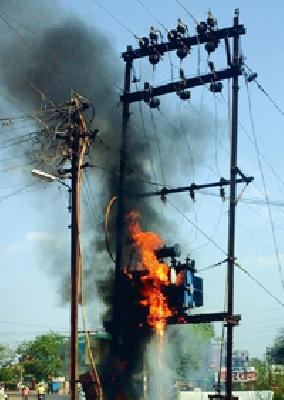 Transformer fire .. | ट्रान्सफार्मरला आग..