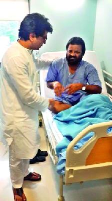 Vasant Gite visits Raj hospital | वसंत गिते यांच्या भेटीला राज रुग्णालयात