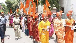 The magnificent celebration of Khamgat | खामगावात भव्य शोभायात्रा