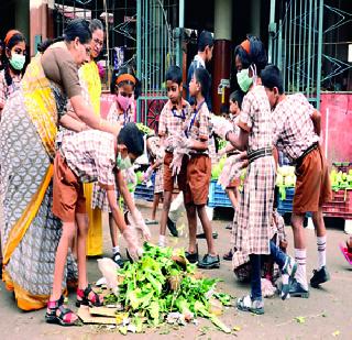 Student took part in cleanliness campaign | विद्याथ्र्यानी घेतला स्वच्छता अभियानात सहभाग