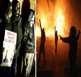 A clean chit to the policeman who killed the black teenager, violent movement in America | कृष्णवर्णीय तरुणाची हत्या करणा-या पोलिसाला क्लीन चिट, अमेरिकेत हिंसक आंदोलन