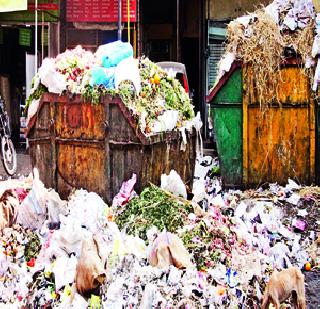 In the city, the heaps of garbage began | शहरात कचऱ्याचे ढीग साचण्यास सुरुवात In the city, the heaps of garbage began | शहरात कचऱ्याचे ढीग साचण्यास सुरुवात