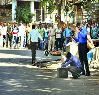 Twenty-minute thriller played in school in Sion ... | सायनमध्ये शाळेजवळ रंगले वीस मिनिटांचे थरारनाट्य...