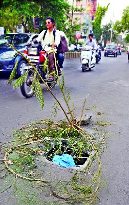 Dangerous pit: | धोकादायक खड्डा : Dangerous pit: | धोकादायक खड्डा :