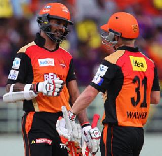 Shikhar - Warner chipped in, chasing 178 before Kolkata | शिखर - वॉर्नरने चोपले, कोलकात्यासमोर १७८ धावांचे आव्हान