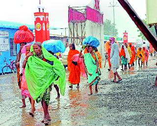 Due to rain, mud everywhere in Sadhugram | पावसामुळे साधूग्राममध्ये सर्वत्र चिखल