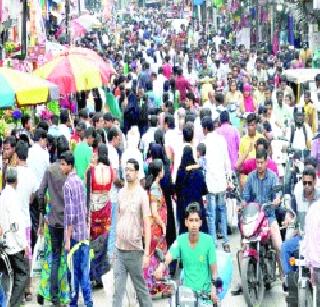 The crowd of Ganesh devotees for the purchase | खरेदीसाठी गणेशभक्तांची अलोट गर्दी