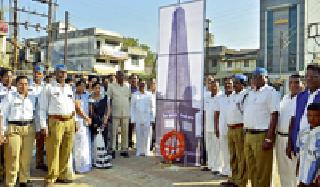 Greetings to Ambedkar followers in Bhima-Koregaon Vijaysthan | भीमा-कोरेगाव विजयस्तंभाला आंबेडकरी अनुयायांचे अभिवादन