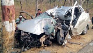 Indica hit the tree | इंडिका झाडावर आदळली