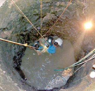 Lived in a well-drained plate | विहिरीत पडलेल्या चितळाला जीवदान