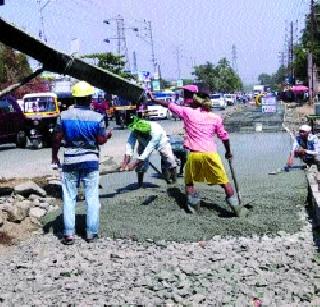 Underground road work on the subways | भुयारी गटारावरील रस्त्याचे काम निकृष्ट