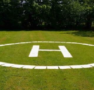 Canyon water used for the helipad | हेलिपॅडसाठी वापरले खाडीचे पाणी