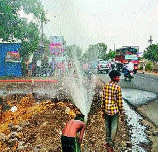 Water pipeline fungi | पाण्याची पाईपलाईन फुटली Water pipeline fungi | पाण्याची पाईपलाईन फुटली