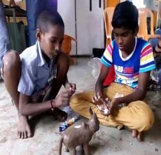 VIDEO: Stars frozen ... Rishbharaj created by sparrows | VIDEO : तारे जमी पर... चिमुकल्यांनी घडविले ऋषभराज VIDEO: Stars frozen ... Rishbharaj created by sparrows | VIDEO : तारे जमी पर... चिमुकल्यांनी घडविले ऋषभराज