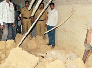 The cow was killed and the cow was injured after the cattle fell | जनावरांचा गोठा पडल्याने गाय ठार, गोऱ्हा जखमी The cow was killed and the cow was injured after the cattle fell | जनावरांचा गोठा पडल्याने गाय ठार, गोऱ्हा जखमी