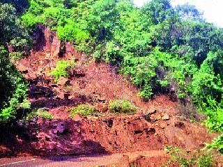 The tide in the Wagre valley collapsed | वाघरे घाटात दरड कोसळली