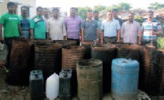 One lakh Moh black liquor stock destroyed in the wash-out campaign | वॉश आऊट मोहिमेत एक लाखांचा मोहा दारूसाठा नष्ट
