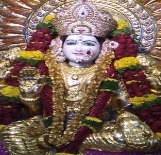 13 kg gold sari Mahalaxmi dressing | 13 किलोची सोन्याची साडी महालक्ष्मीला परिधान