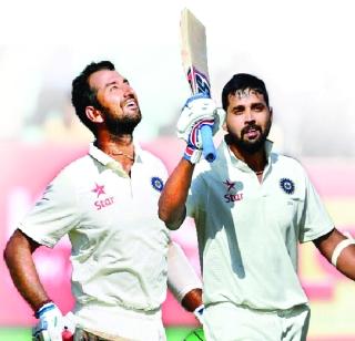 India's solid reply: 319 runs in the first innings in the first Test in 4 days | भारताचे ठोस उत्तर : पहिल्या कसोटीत तिसऱ्या दिवशी ४ बाद ३१९ धावा