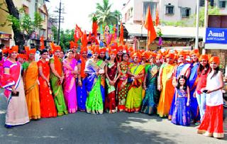 Cultural festival of welcome to Nashik Road | नाशिकरोडला स्वागतयात्रांचा सांस्कृ तिक सोहळा