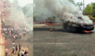 Advocates burnt the lawyer | वकिलाची कार जळाली