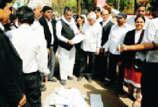 Revised bill burned by advocates | वकिलांनी जाळले सुधारित बिल