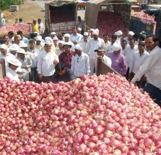 After 11 days in Lasalagavi, the onion auction resumed | लासलगावी 11 दिवसांनंतर कांदा लिलाव पुन्हा सुरू After 11 days in Lasalagavi, the onion auction resumed | लासलगावी 11 दिवसांनंतर कांदा लिलाव पुन्हा सुरू