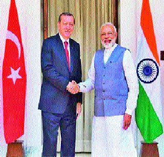 The advance of the president of the Turks Eardogan | तुर्कस्थानचे अध्यक्ष एर्डोगन यांचा आगाऊपणा