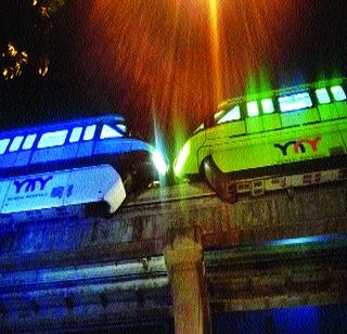 Monorail collision escapes | मोनोरेलची टक्कर टळली Monorail collision escapes | मोनोरेलची टक्कर टळली