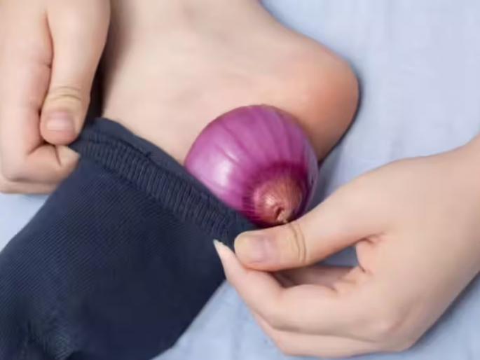 benefits of sleeping with onion under feet onion slices under feet before bed onion therapy for health | तळपायाला कांदा लावा आणि बघा तब्येत कशी सुधारते, आजीबाईच्या बटव्यातील पारंपरिक उपाय... benefits of sleeping with onion under feet onion slices under feet before bed onion therapy for health | तळपायाला कांदा लावा आणि बघा तब्येत कशी सुधारते, आजीबाईच्या बटव्यातील पारंपरिक उपाय...