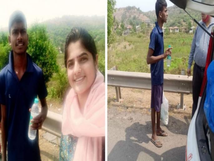 Everyone is stuck in the heat I feel like water to them Man became the basis of the thirsty in pune mumbai highway | 'सगळे उन्हातान्हात अडकलेत, मी त्यांना पाणी वाटतोय'; माणसातला देवमाणूस बनला तहानलेल्यांचा आधार Everyone is stuck in the heat I feel like water to them Man became the basis of the thirsty in pune mumbai highway | 'सगळे उन्हातान्हात अडकलेत, मी त्यांना पाणी वाटतोय'; माणसातला देवमाणूस बनला तहानलेल्यांचा आधार