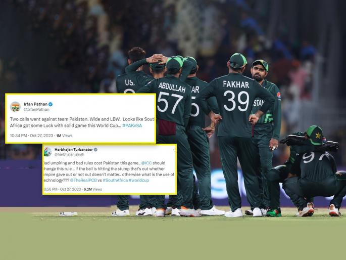 PAK vs SA : 'Bad Umpiring Cost Pakistan': Harbhajan Singh & Irfan Pathan Blasts Controversial Rule of umpire call | पाकिस्तानवर अन्याय झाला! हरभजन सिंग, इरफान पठाणकडून बाबर आजमच्या टीमसाठी 'बॅटींग'; म्हणाले...
