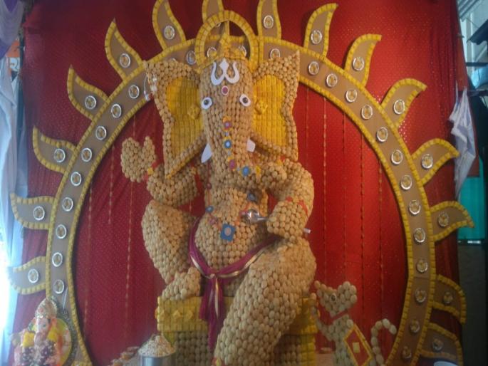 #puneribappa: Bappa created from Panipuri | #puneribappa : पाणीपुरीपासून साकारला बाप्पा #puneribappa: Bappa created from Panipuri | #puneribappa : पाणीपुरीपासून साकारला बाप्पा
