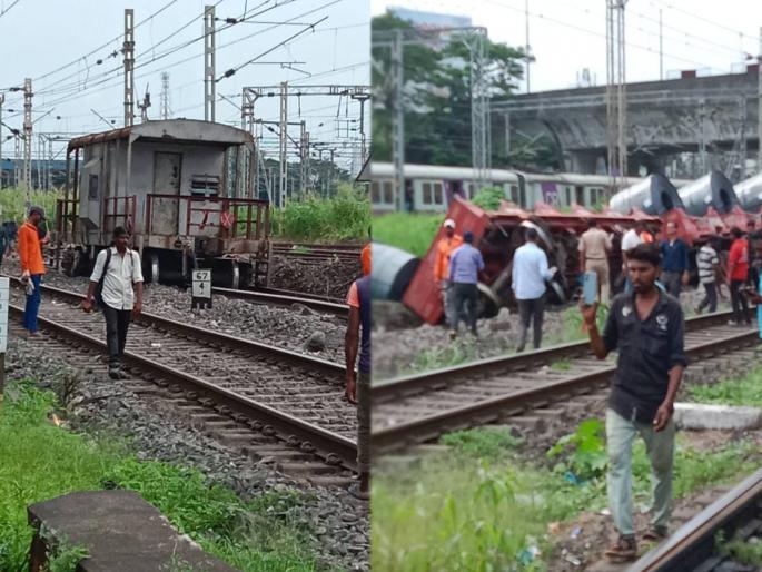 Wheel of freight train derailed at Panvel station Fortunately there were no casualties | पनवेल स्थानकावर मालगाडीचे चाक रुळावरून घसरले; सुदैवाने जीवितहानी नाही 