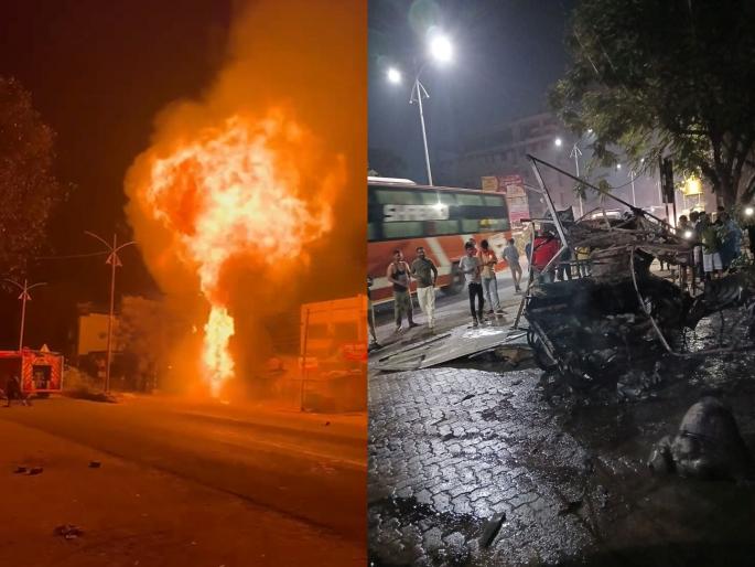 Fire breaks out in Vada Pav truck in Parbhani city, two cylinders explode; Incident took place around midnight on Saturday | परभणी शहरात वडापावच्या गाडीला आग, दोन सिलेंडरचा स्फोट; शनिवारी रात्री बारा वाजण्याच्या सुमारास घडली घटना Fire breaks out in Vada Pav truck in Parbhani city, two cylinders explode; Incident took place around midnight on Saturday | परभणी शहरात वडापावच्या गाडीला आग, दोन सिलेंडरचा स्फोट; शनिवारी रात्री बारा वाजण्याच्या सुमारास घडली घटना