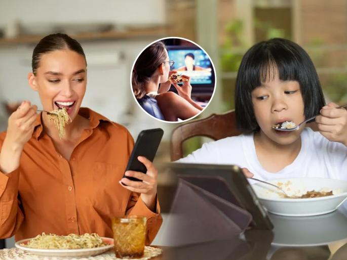 Watching mobile while eating can cause serious problems, children can get effected more | लहान मुलांना भरवताना मोबाइल दाखवताय? तुमच्या मुलाची कायमची मरतेय ‘भूक’, होतोय ‘असा’ गंभीर परिणाम