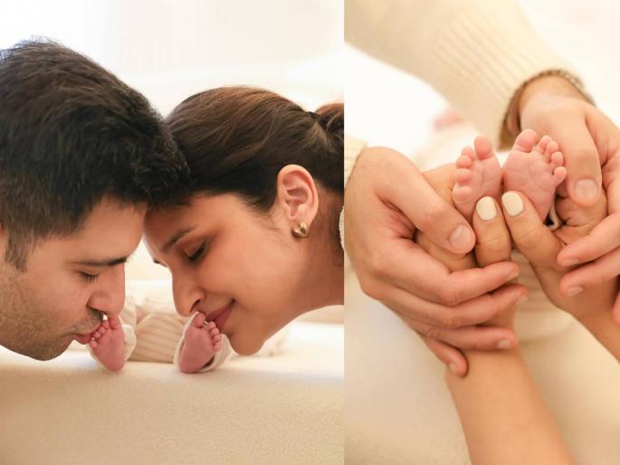 parineeti chopra and raghav chaddha named baby boy neer shared photo of little one | परिणीती चोप्राने एका महिन्याने दाखवली लेकाची पहिली झलक, नाव ठेवलंय 'नीर'; अर्थही आहे फारच खास parineeti chopra and raghav chaddha named baby boy neer shared photo of little one | परिणीती चोप्राने एका महिन्याने दाखवली लेकाची पहिली झलक, नाव ठेवलंय 'नीर'; अर्थही आहे फारच खास