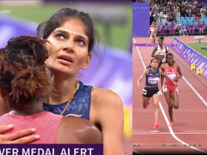 Asian Games 2023 : Parul Chaudhary wins silver medal in the women 3000m steeplechase and Priti Lamba made final dash to take bronze medal for India. | Asian Games 2023 : शेतकऱ्याच्या पोरीची रौप्य क्रांती! पारुल चौधरी अन् प्रिती लांबा यांनी भारतासाठी जिंकले पदक Asian Games 2023 : Parul Chaudhary wins silver medal in the women 3000m steeplechase and Priti Lamba made final dash to take bronze medal for India. | Asian Games 2023 : शेतकऱ्याच्या पोरीची रौप्य क्रांती! पारुल चौधरी अन् प्रिती लांबा यांनी भारतासाठी जिंकले पदक