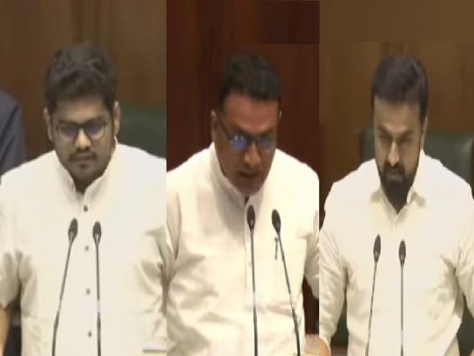 MLA Rohit Patil testifying to the public, how Satyajit Deshmukh and Suhas Babar took oath | आमदार रोहित पाटीलांनी जनतेला साक्ष ठेवून, सत्यजित देशमुख अन् सुहास बाबर यांनी कशी घेतली शपथ.. वाचा MLA Rohit Patil testifying to the public, how Satyajit Deshmukh and Suhas Babar took oath | आमदार रोहित पाटीलांनी जनतेला साक्ष ठेवून, सत्यजित देशमुख अन् सुहास बाबर यांनी कशी घेतली शपथ.. वाचा