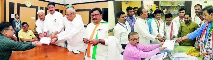 Congress candidates filed nominations with organizing a rally | काँग्रेस उमेदवारांनी रॅली काढून अर्ज भरले Congress candidates filed nominations with organizing a rally | काँग्रेस उमेदवारांनी रॅली काढून अर्ज भरले