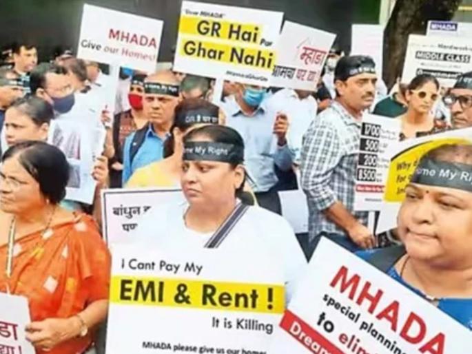 MHADA Completes 672 Flats Under Patra Chawl Redevelopment Project In Goregaon's Siddharth Nagar | लॉटरी आम्हीच काढतो! पूर्ण ओसी नसताना घाई कशासाठी करता? पत्राचाळीतील रहिवाशांची घोषणाबाजी