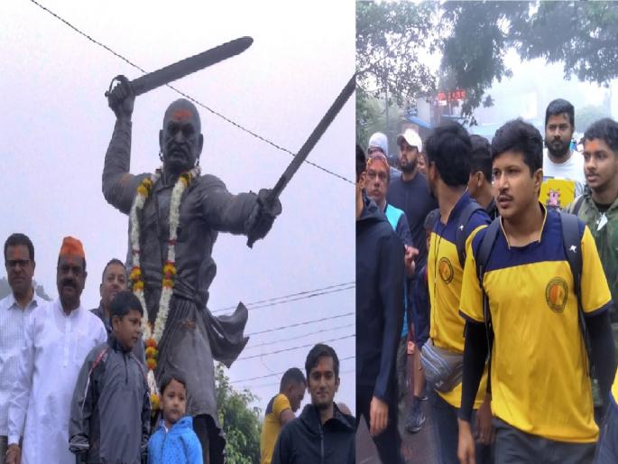 Panhala - Pawankhind campaign of hillriders started with the shout of Jai Bhawani..Jai Shivaji | Kolhapur: 'जय भवानी..जय शिवाजी'च्या जयघोषात हिलरायडर्सच्या पन्हाळा-पावनखिंड मोहिमेस सुरुवात Panhala - Pawankhind campaign of hillriders started with the shout of Jai Bhawani..Jai Shivaji | Kolhapur: 'जय भवानी..जय शिवाजी'च्या जयघोषात हिलरायडर्सच्या पन्हाळा-पावनखिंड मोहिमेस सुरुवात