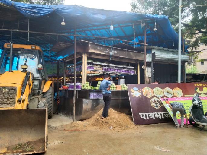 Gondia City Council removed Unauthorized construction of chaat shop | Gondia | नगर परिषदेचा दणका; चाट दुकानाचे अनधिकृत बांधकाम हटवले Gondia City Council removed Unauthorized construction of chaat shop | Gondia | नगर परिषदेचा दणका; चाट दुकानाचे अनधिकृत बांधकाम हटवले
