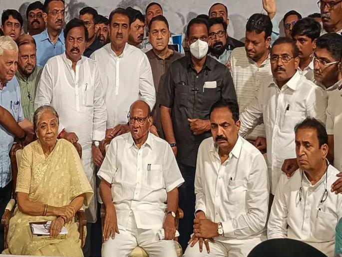 Sharad Pawar: There has been a lot of discussion about what exactly Sharad Pawar did by resigning from the post of President | Sharad Pawar: ...म्हणून शरद पवारांनी राजीनाम्याचे अस्त्र उपसण्याची खेळी खेळली?; राजकीय चर्चांना उधाण Sharad Pawar: There has been a lot of discussion about what exactly Sharad Pawar did by resigning from the post of President | Sharad Pawar: ...म्हणून शरद पवारांनी राजीनाम्याचे अस्त्र उपसण्याची खेळी खेळली?; राजकीय चर्चांना उधाण