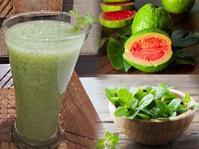 A nice welcome drink from Peru- guava and Mint; Great taste, great health! | पेरु आणि पुदिन्याचे मस्त वेलकम ड्रिंक; चवीला मस्त, तब्येतीला उत्तम!