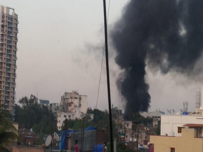 fire in company behind pimpri chinchwad municipal corporation building | पिंपरी-चिंचवड महापालिका भवनाच्या पाठीमागील कंपनीत मोठी आग