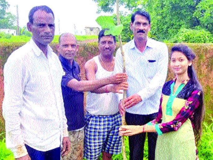 The plantation celebrates the girl's success | वृक्षारोपणाने मुलीचे यश केले साजरे The plantation celebrates the girl's success | वृक्षारोपणाने मुलीचे यश केले साजरे