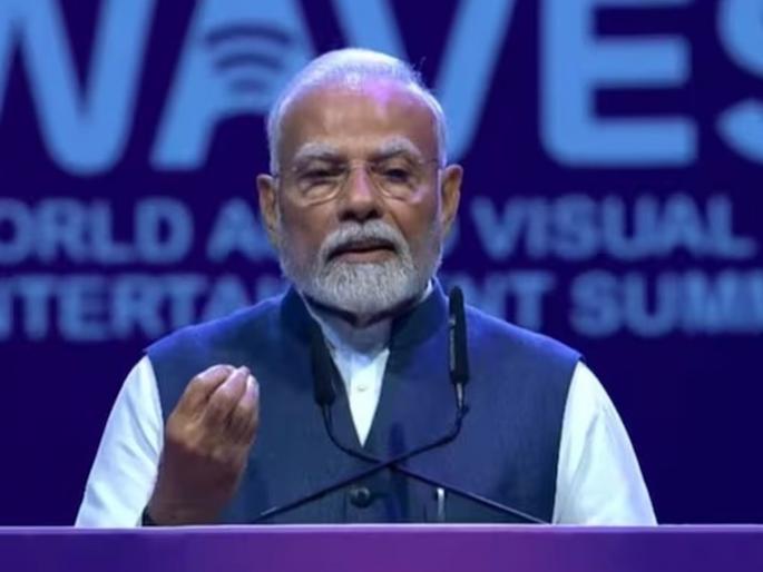 WAVES is not just a name it is a wave of culture and creativity PM Modi at the summit in Mumbai | 'वेव्हज हे फक्त नाव नाही तर...'; PM मोदींनी WAVES परिषदेमध्ये मनोरंजन क्षेत्रासाठी केली मोठी घोषणा